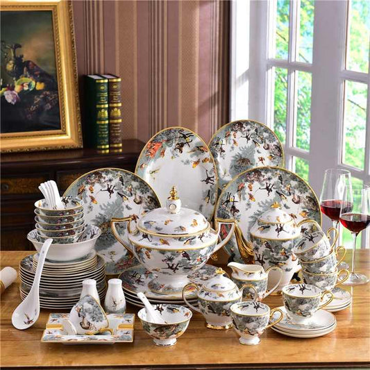 Serving utensils plates 