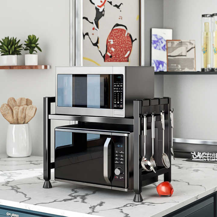 Home microwave oven rack, home kitchen standing type for storage purpose 