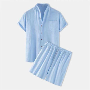 Men's Fashion Summer Linen Shirt Set 