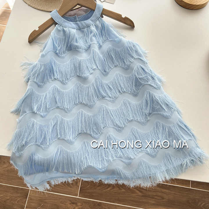 Westernized Outdoor DresS&nbsp; - فستان صيفي بحمالات للبنات