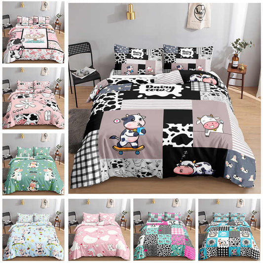 غطاء لحاف برسوم كرتونية ثلاثية الأبعاد, 3 قطع . 3D Cartoon Duvet Cover Set, 3 Pieces, Boys Girls, Pink