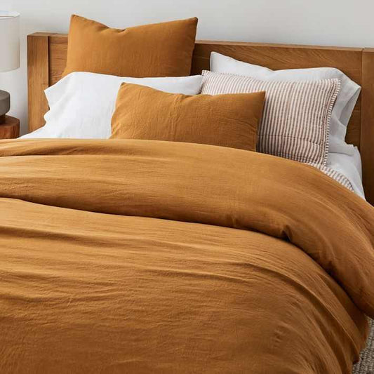 Breathable French Linen Bed Sheet Set, Washed 