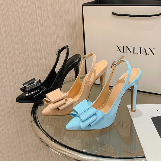 New Women's Pointed Toe Thin Heel with Bowknot 