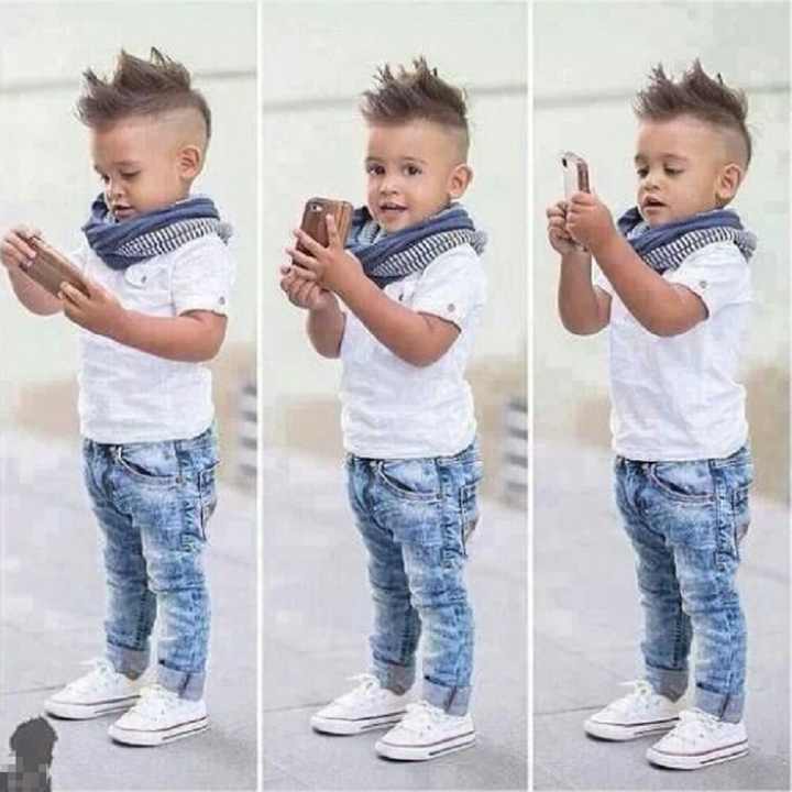 Summer Short Sleeve T-shirt Tops + Scarf + Pants Baby Boys Kids Clothes Outerwear DGBG-005 