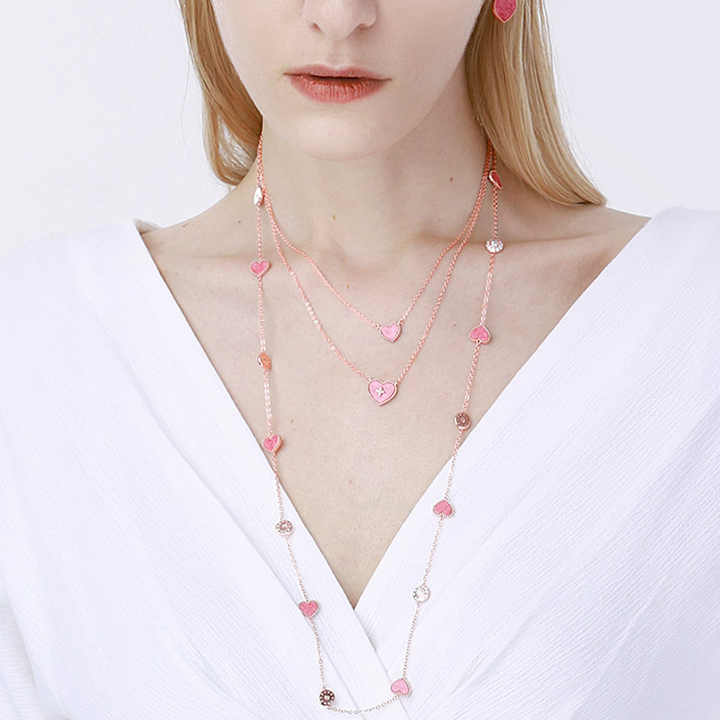 مجموعة مجوهرات عصرية للبيع بالجملة من الكوارتز الورديWholesale Fashion Rose Quartz Jewelry Set