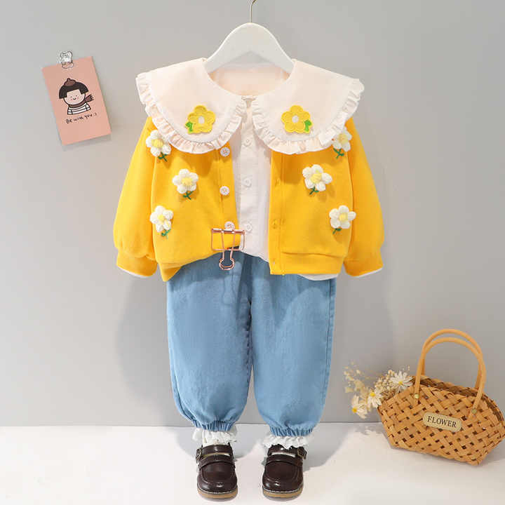 Girls' Baby Clothes Set-طقم ملابس أطفال بناتي كاجوال