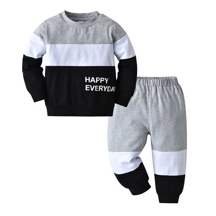 Boys' 2-piece pants and long-sleeved T-shirt 