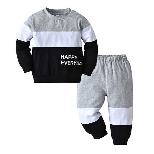Boys' 2-piece pants and long-sleeved T-shirt 