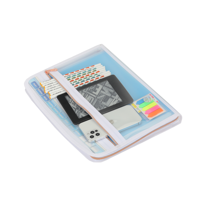 Custom Design 13 Pocket Expanding Zipper File Folder for School Students B Material Bag 