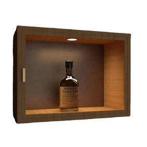 Floating wine display wall 