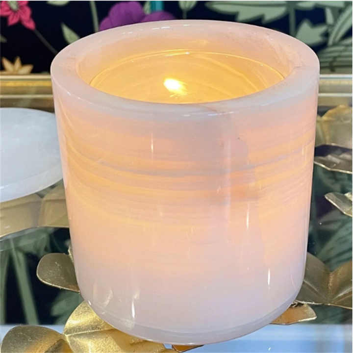 Natural marble candle holder. 