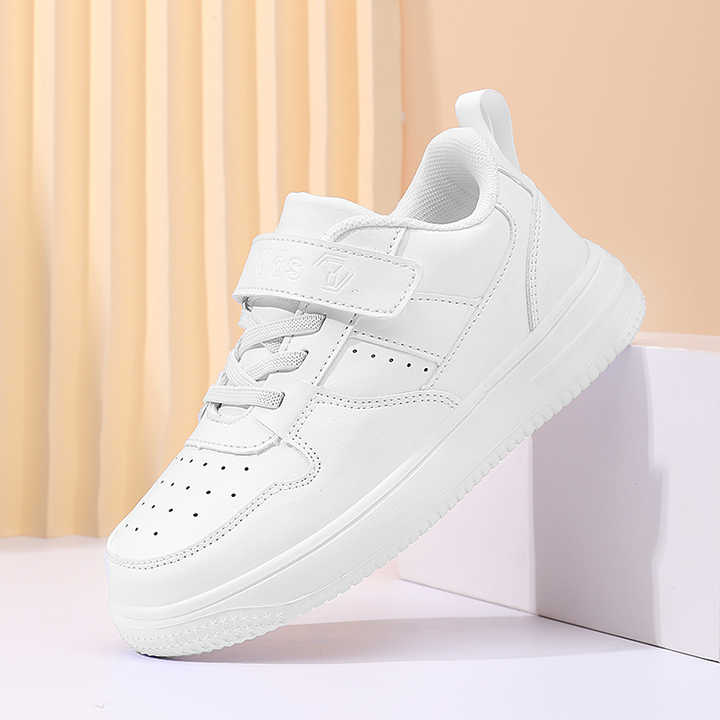 Fashionable White Kids Running Shoes Lightweight 