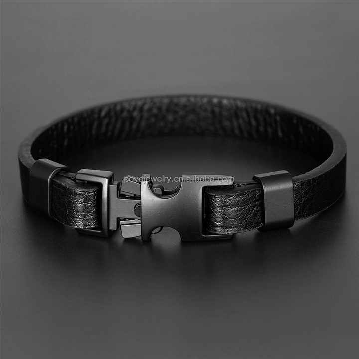 POYA Men's Handmade Leather Bracelet, 