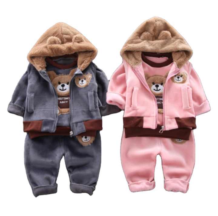 Boys' pants, three-piece winter clothing set 