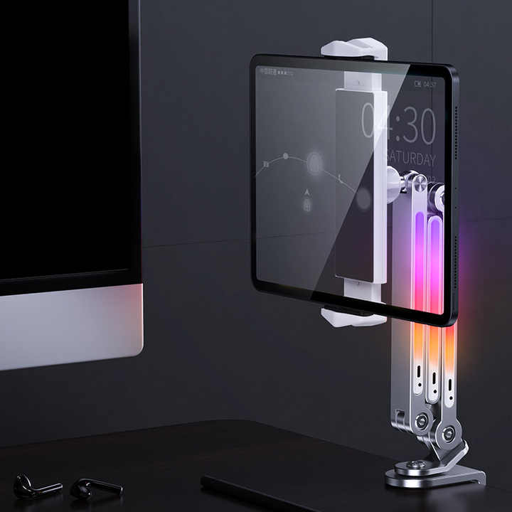 Aluminum Long Arm Desktop Mount Holder Clamp-On 