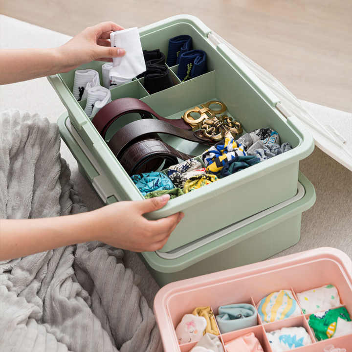 Factory Wholesale Durable PP Plastic Under Bed Storage Box with Lid 