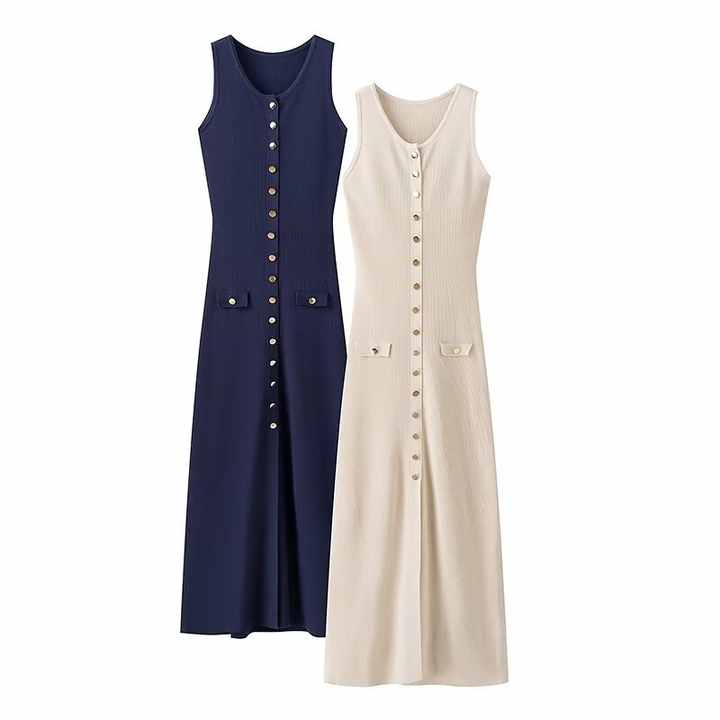 Women's Clothing Summer  -فستان محبوك بسيط