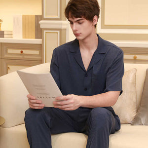Men's spring and summer pajamas, men's sleepwear 