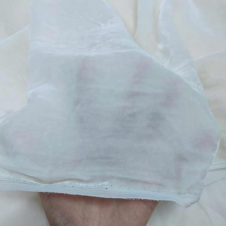 Silk Velvet Fabric Fabric for Dress - قماش مخملي حريري أبيض