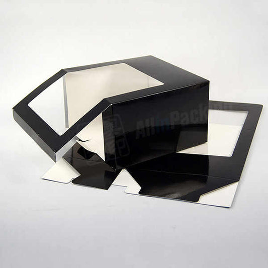 صناديق تغليف بتصميم قبعة من الورق صندوق بغطاء هيب هوب بنافذة شفافة Paper Hat Design Packaging Boxes Hip Hop Lid Box with Clear Window