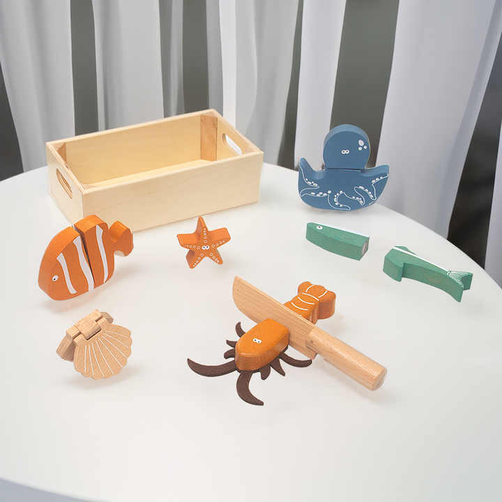 لعبة ألغاز صيد السمك الخشبية للأطفال Wooden Fishing Puzzle Game for Kids