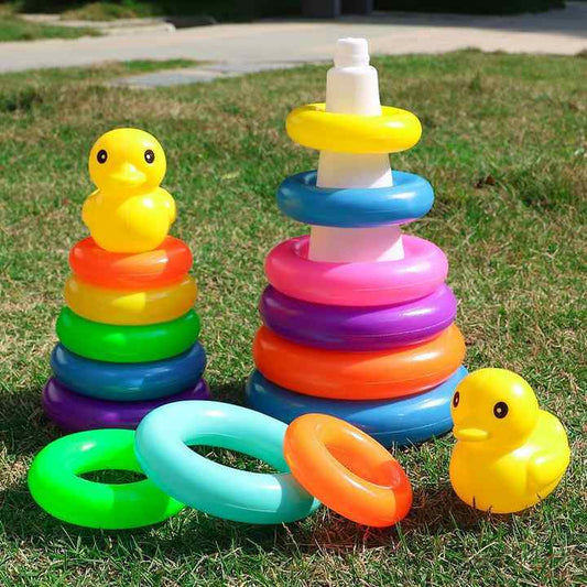 لعبة دائرية ملونة للتكديس من أجل التعليم المبكر بسعر الجملة Colorful Circle Stacking Toy for Early Education Wholesale Price