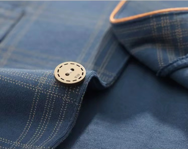 Men's Autumn Plus Size Pajama Set with Collar 