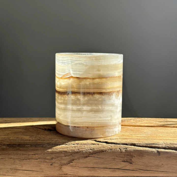 Natural marble candle holder. 