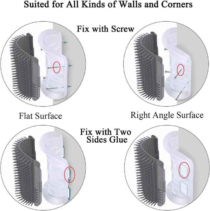 Soft Corner Wall Scratcher Toy Cat Self Grooming 