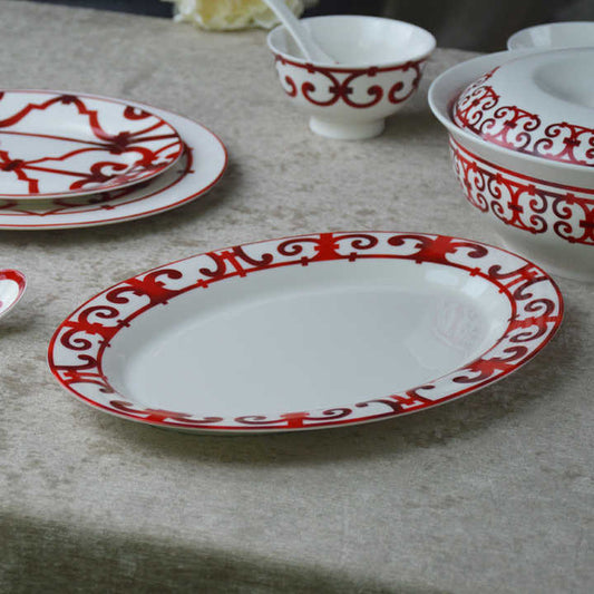 6 Piece Red Design Flatware Set with Custom Logo 