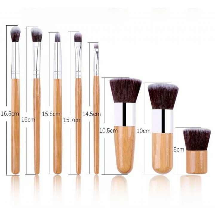 Make-up Powder Blusher Brushesمجموعة فرش مكياج صغيرة من الخيزران