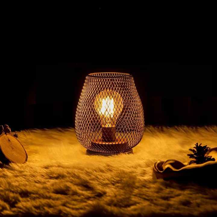 قفص طيور صناعي شمالي مصباح مكتبي مزخرف . Nordic Artificial Bird Cage Desk Lamp Decorative