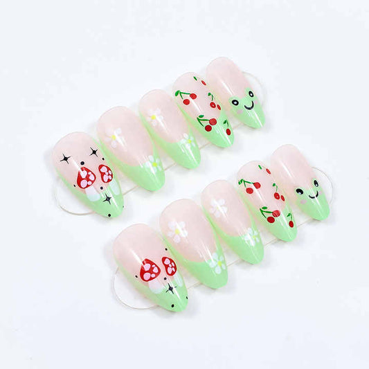 Hand nails - cherry nails 