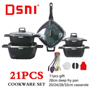 Home metal square pot set 