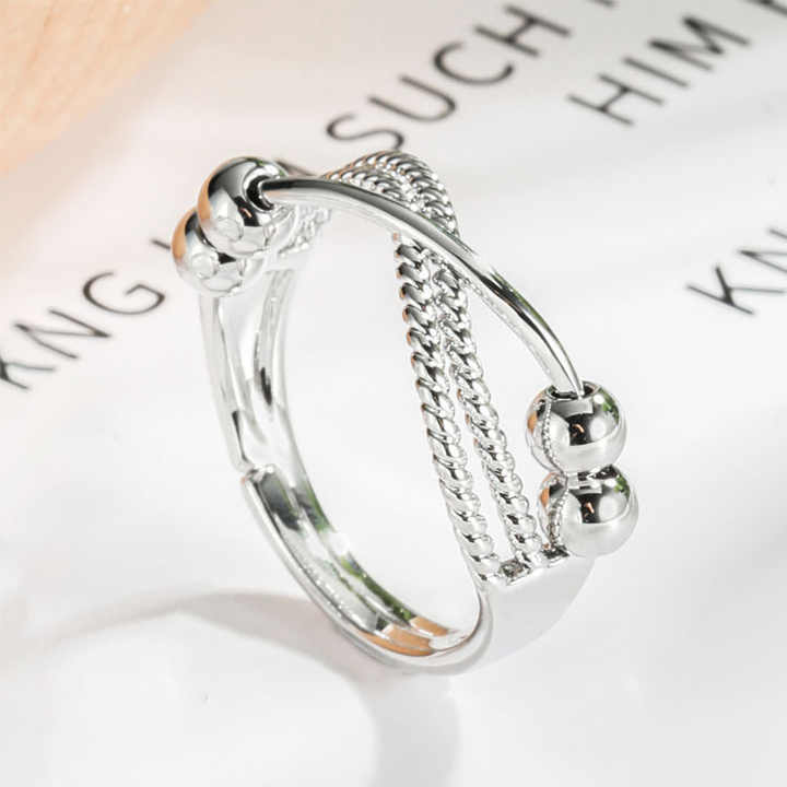 New Women's Adjustable Anti-Anxiety Swivel Ring 