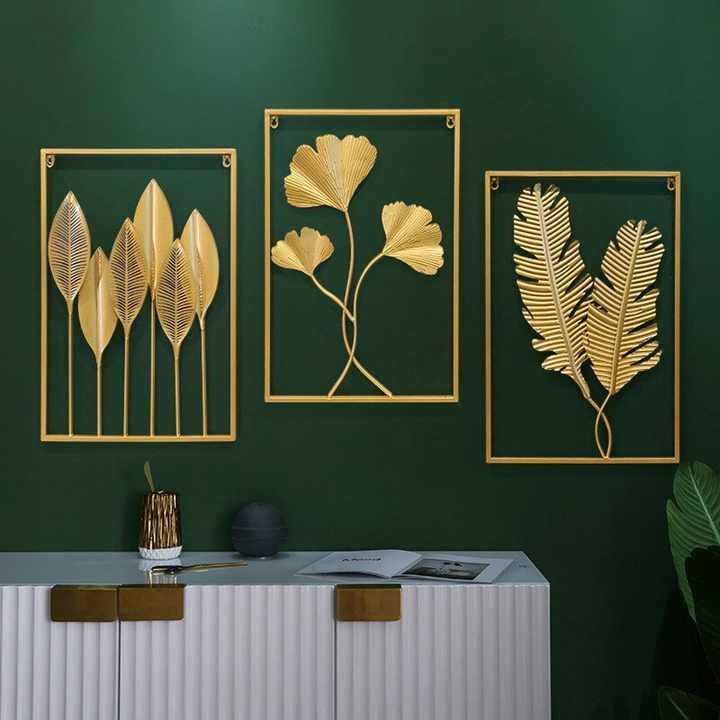 معدن الذهب الجدار الفن المستطيل - Metal Gold Wall Art Rectangle Living Room