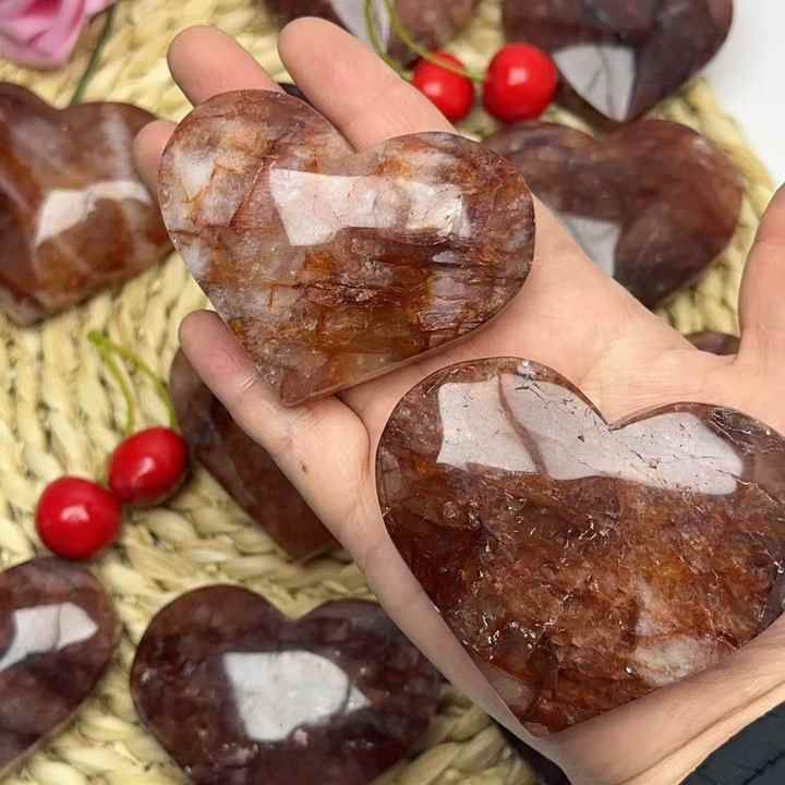New Arrival Factory Price Fire Quartz- شكل قلب