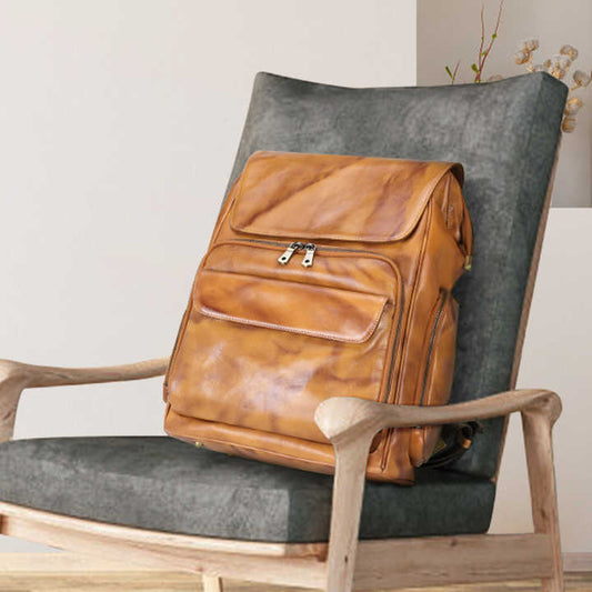 حقيبة ظهر نسائية مخصصة من الجلد الطبيعي