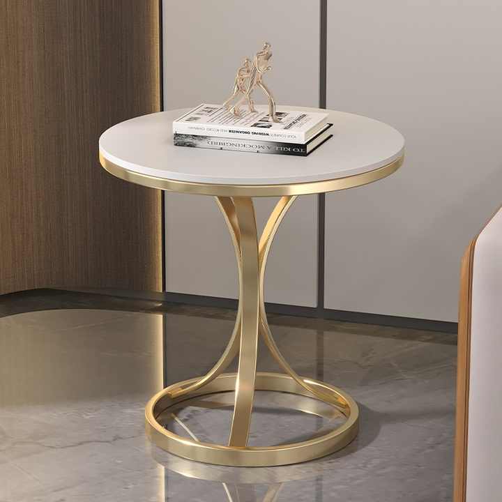 A small, luxurious, and light tea table. 