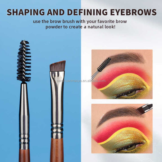 Eyeshadow Eyeliner Makeup Toolsمجموعة فرش مكياج من شعر الماعز الطبيعي، مكونة من 24 قطعة،