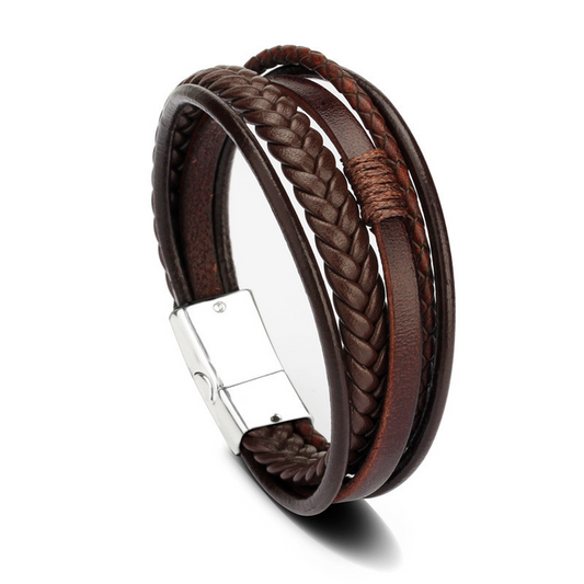 أساور جلدية عصرية للرجال، أساور حبل مضفر . Fashion Leather Bracelets for Men,