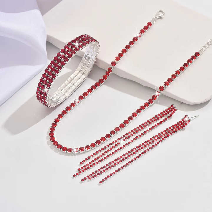 Necklace, bracelet and ring set 