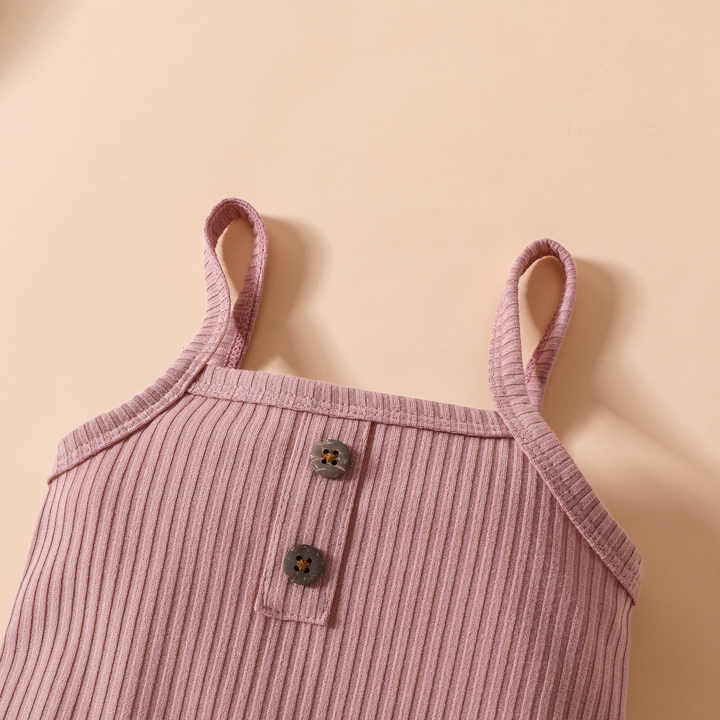 Cotton Rib Set Cotton Short Sleeve-طقم ملابس قطنية للأطفال الرضع