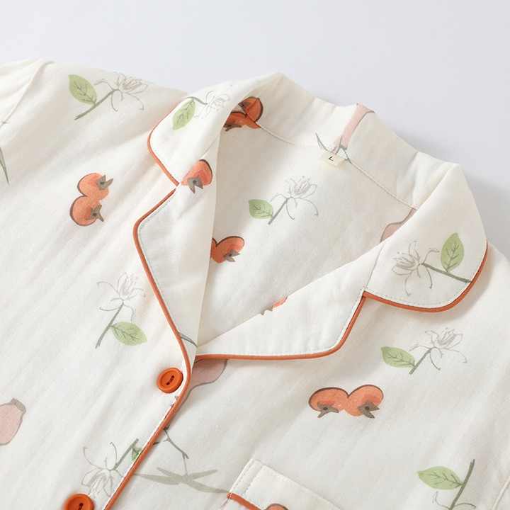 Women's Spring and Autumn Pajamas Cartoon Floral Print Turn 