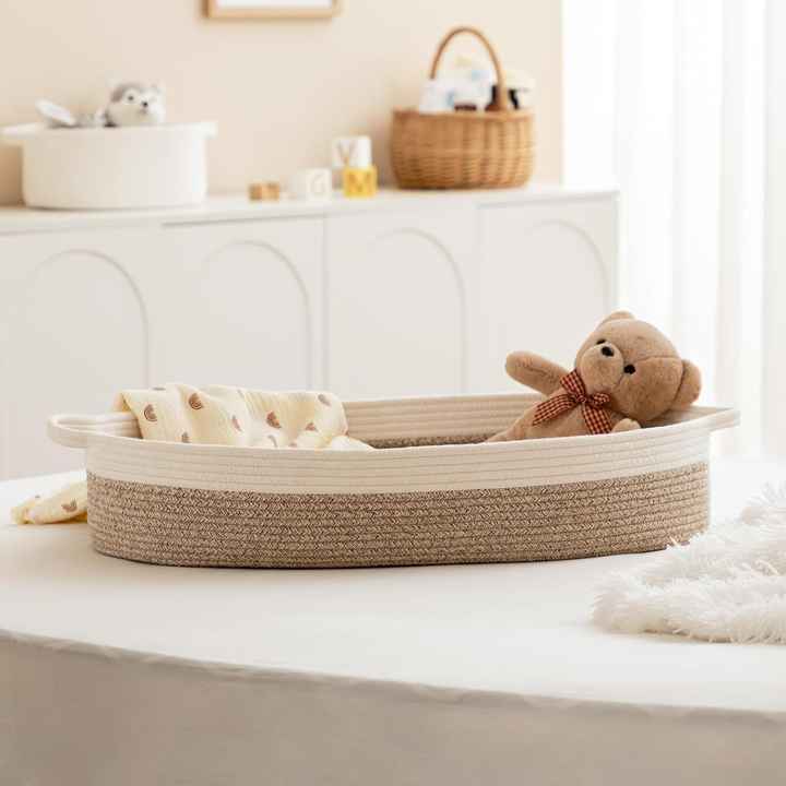 Quality Changing Baskets for Newborns, Waterproof, Woven Cotton Rope 
