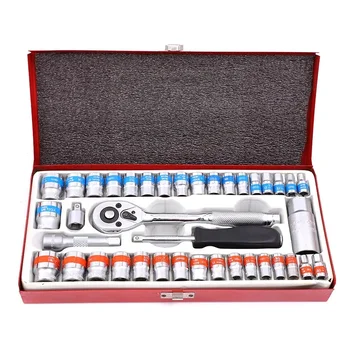 أداة إصلاح وصيانة منزلية احترافية مجموعة أكمام من الصلب والكروم والفاناديوم بجودة عالية Professional Home Repair &amp; Maintenance Tool Set High Quality Chrome Vanadium Steel Sleeves