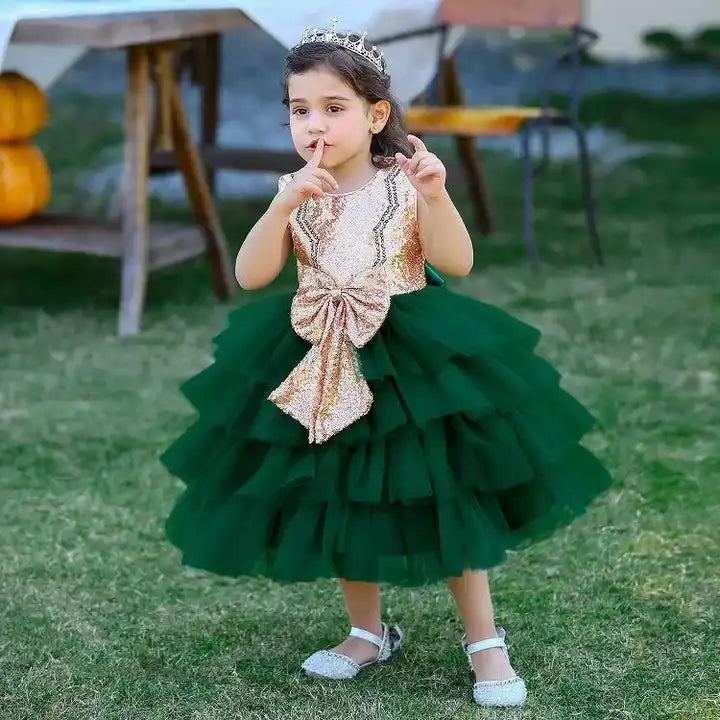 فستان منفوش مزين بالترتر للفتيات Girls' sequined fluffy dress