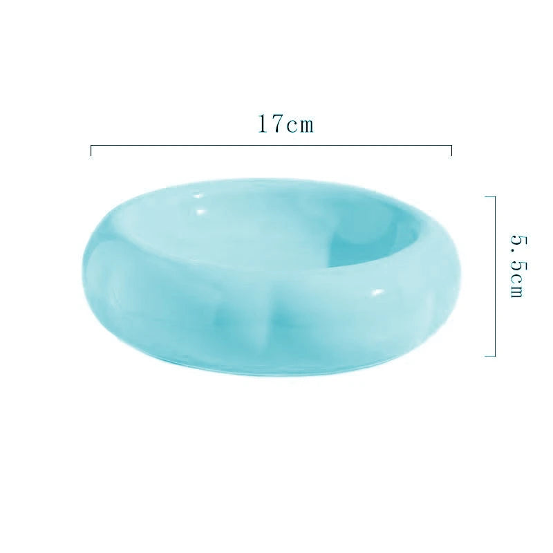 Cute double grain ceramic tray with anti-drip. Bowls and feeders. 