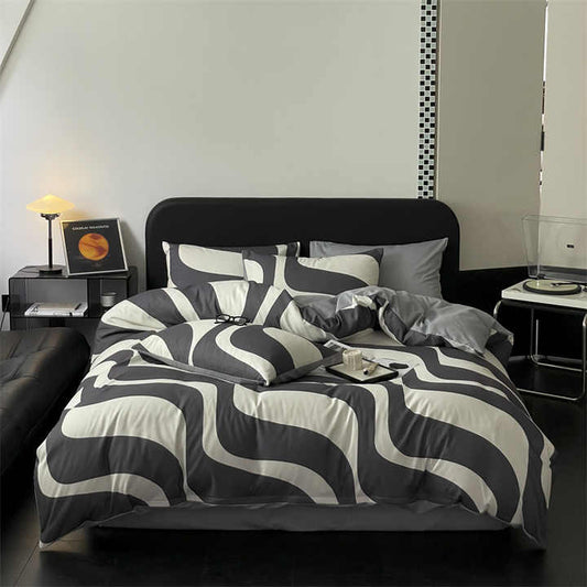 4-piece bed sheet and pillowcase set, made of 100% soft 