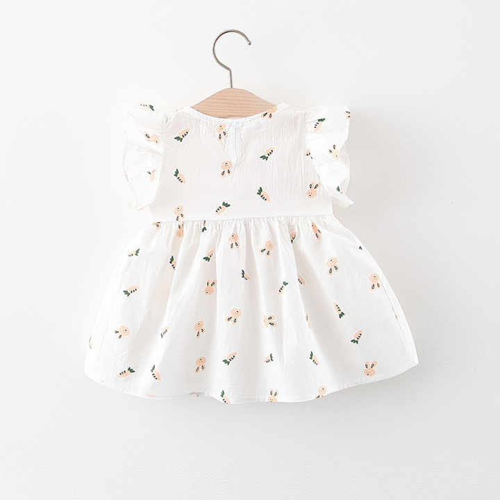 Girls Dresses Summer Cotton Short Sleeves 